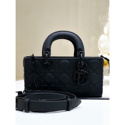 Dior Lady D-Joy Small Bag in Black Ultramatte Calfskin LDBS240334