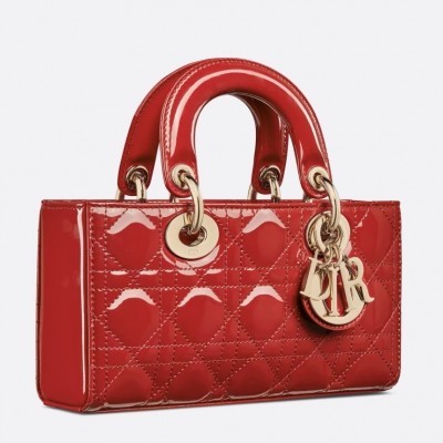 Dior Lady D-Joy Small Bag in Red Patent Calfskin LDBS240337