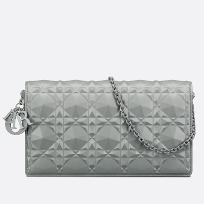 Dior Lady Dior Pouch In Grey Diamond Calfskin LDBS240305