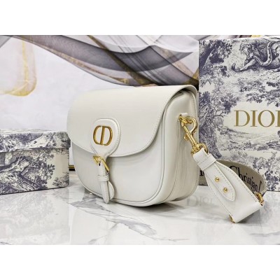 Dior Large Bobby Bag In White Calfskin LDBS240350