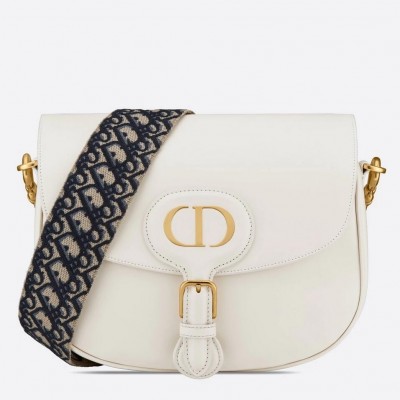 Dior Large Bobby Bag In White Calfskin LDBS240350