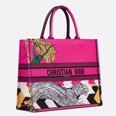 Dior Large Book Tote Bag In Toile de Jouy Zoom Pop Embroidery LDBS240367