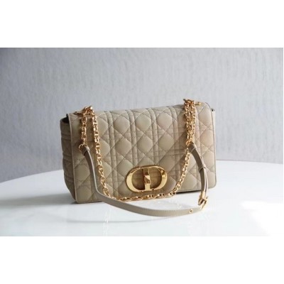 Dior Large Caro Bag In Beige Cannage Calfskin LDBS240384