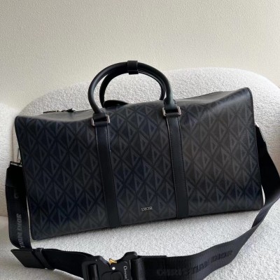 Dior Lingot 50 Duffle Bag In Black CD Diamond Canvas LDBS240410