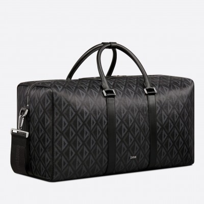 Dior Lingot 50 Duffle Bag In Black CD Diamond Canvas LDBS240410