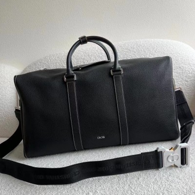 Dior Lingot 50 Duffle Bag In Black Grained Calfskin LDBS240411