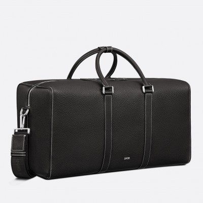 Dior Lingot 50 Duffle Bag In Black Grained Calfskin LDBS240411