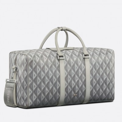 Dior Lingot 50 Duffle Bag In Gray CD Diamond Canvas LDBS240413