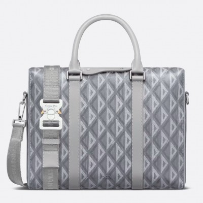 Dior Lingot Briefcase in Grey CD Diamond Canvas LDBS240416