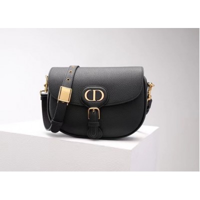 Dior Medium Bobby Bag In Black Grained Calfskin LDBS240421