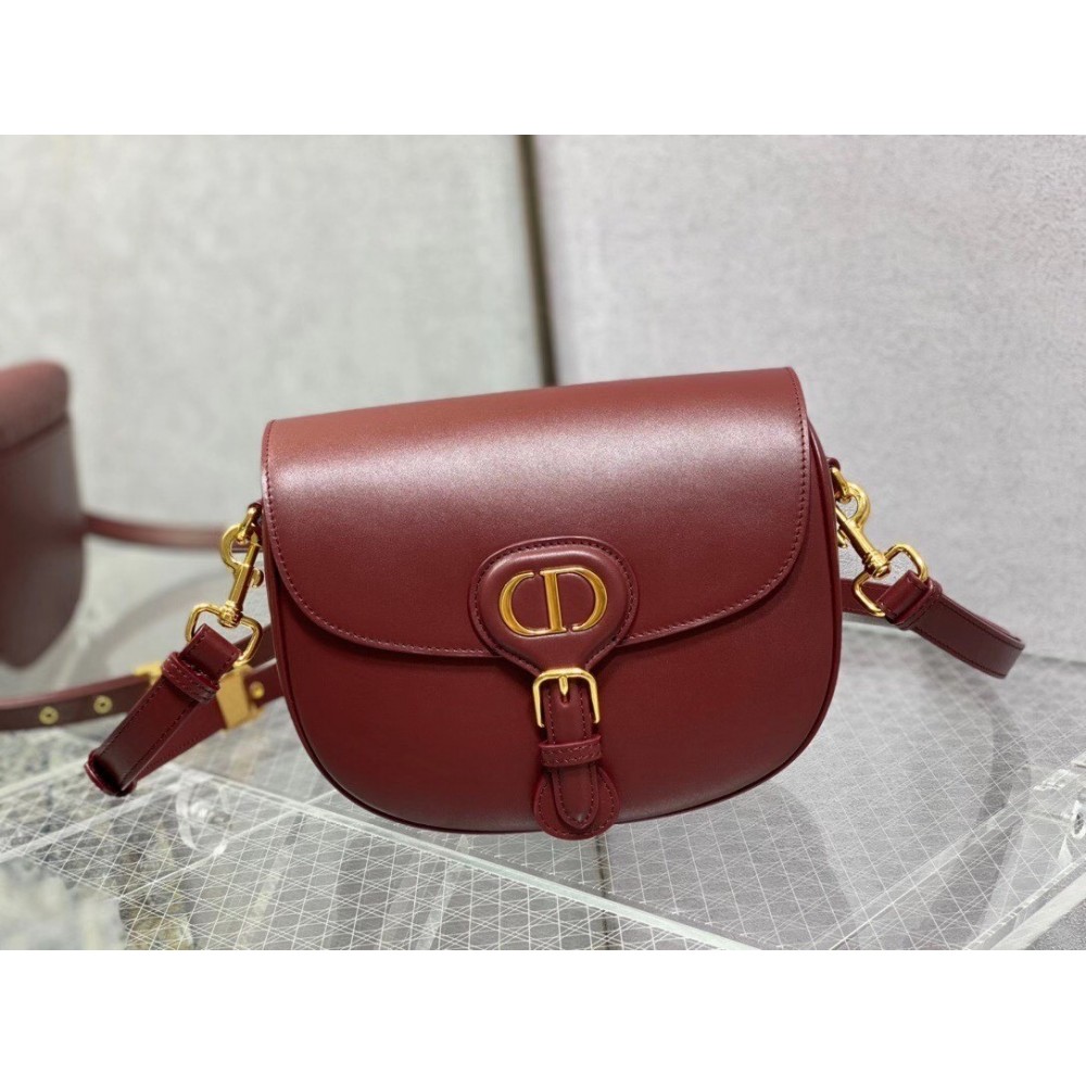 Dior Medium Bobby Bag In Bordeaux Calfskin LDBS240423