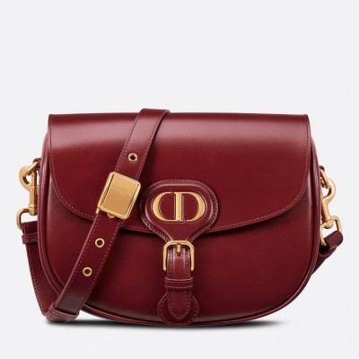 Dior Medium Bobby Bag In Bordeaux Calfskin LDBS240423