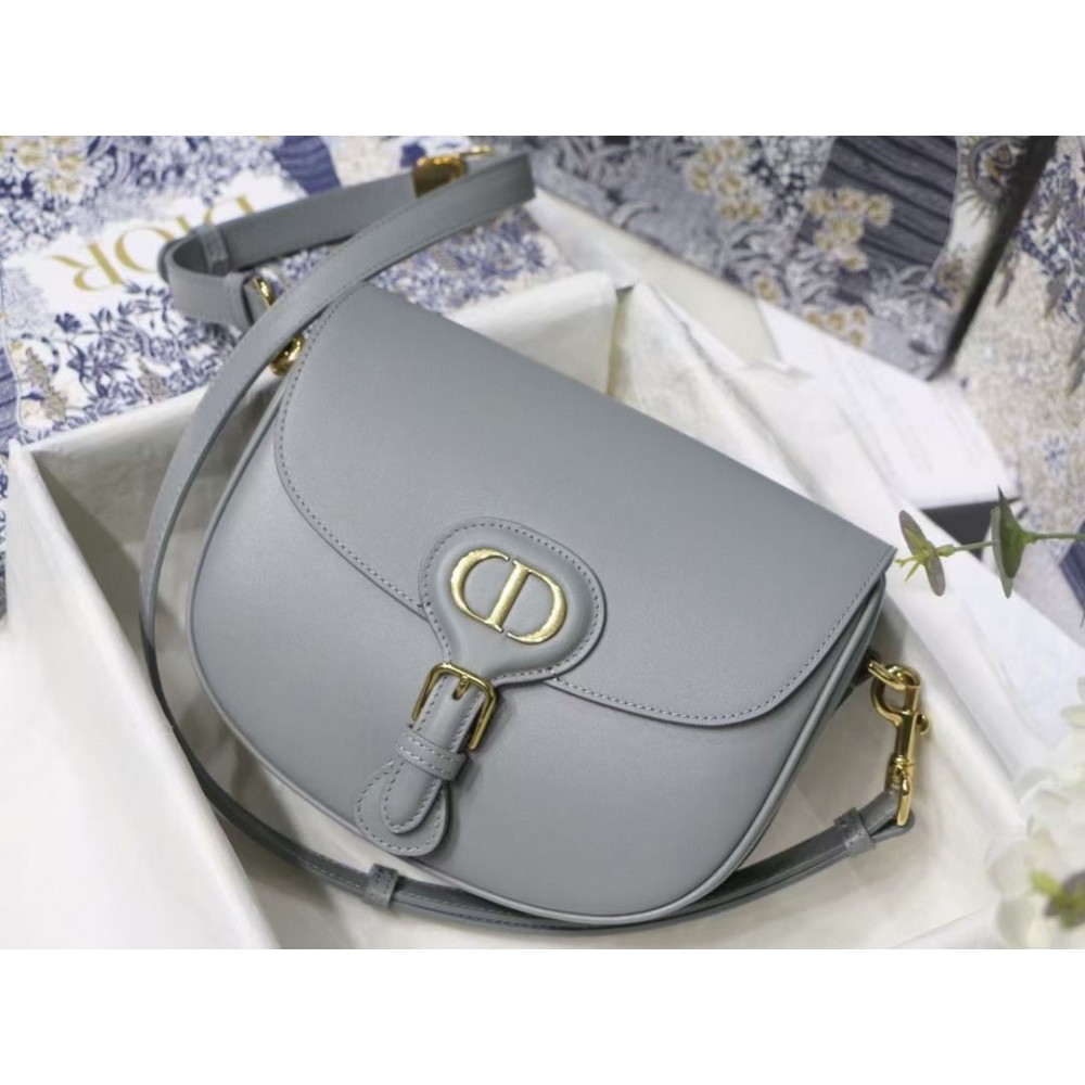 Dior Medium Bobby Bag In Grey Calfskin LDBS240426