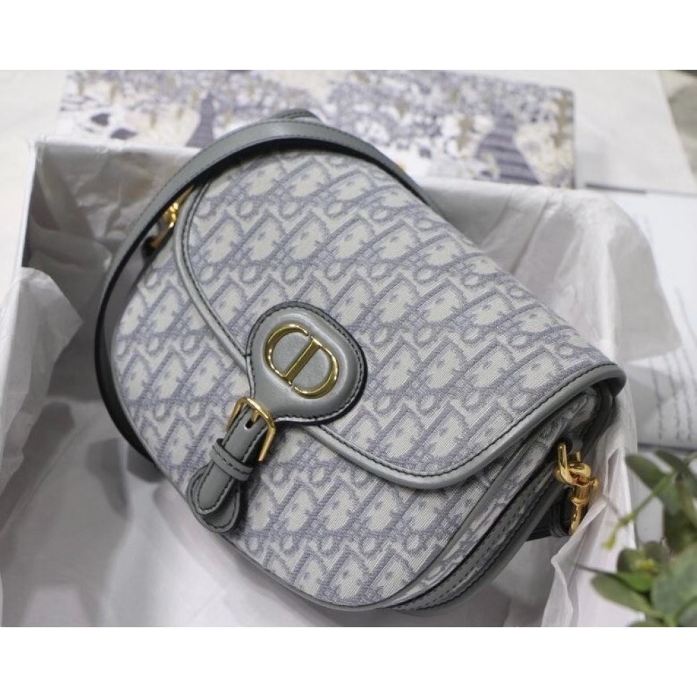 Dior Medium Bobby Bag In Grey Dior Oblique Canvas LDBS240427