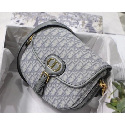 Dior Medium Bobby Bag In Grey Dior Oblique Canvas LDBS240427