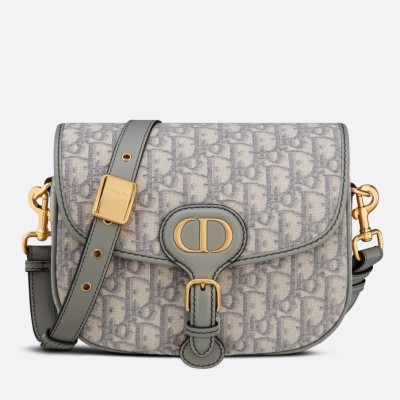 Dior Medium Bobby Bag In Grey Dior Oblique Canvas LDBS240427