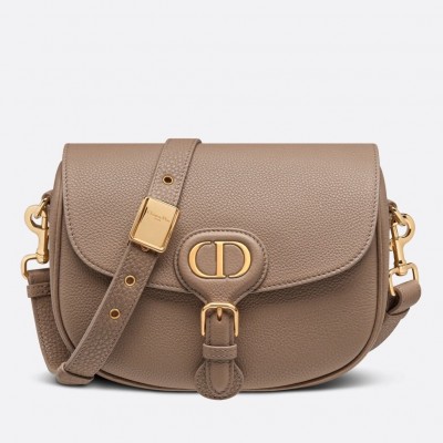 Dior Medium Bobby Bag In Warm Taupe Grained Calfskin LDBS240429