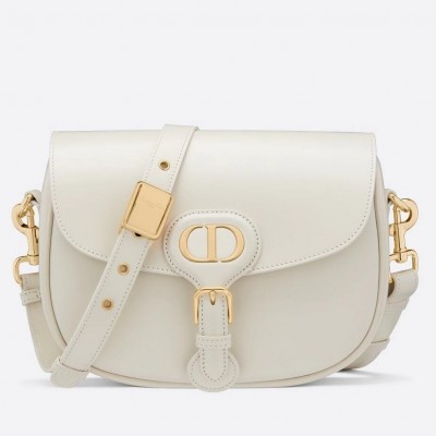 Dior Medium Bobby Bag In White Calfskin LDBS240430