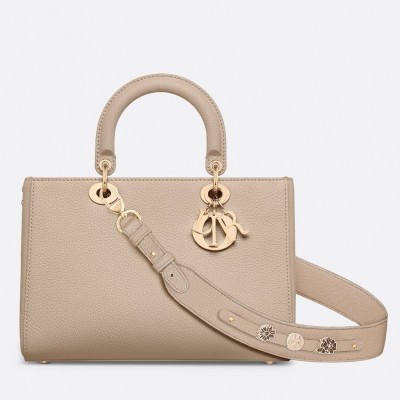 Dior Medium Lady D-Sire My ABCDior Bag in Beige Bull Leather LDBS240588