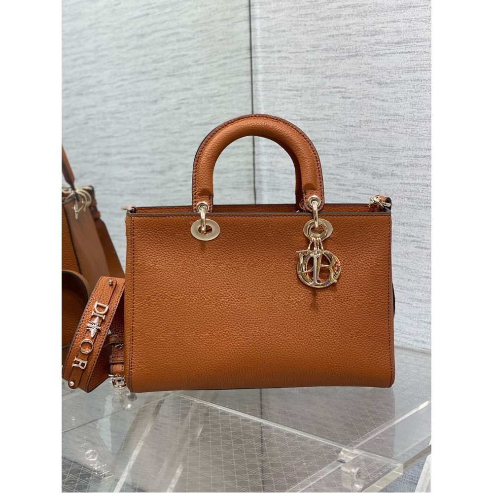 Dior Medium Lady D-Sire My ABCDior Bag in Brown Bull Leather LDBS240591