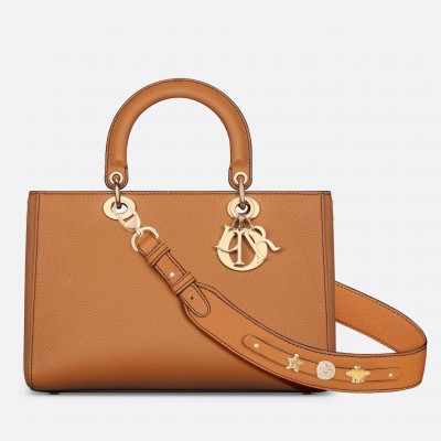 Dior Medium Lady D-Sire My ABCDior Bag in Brown Bull Leather LDBS240591