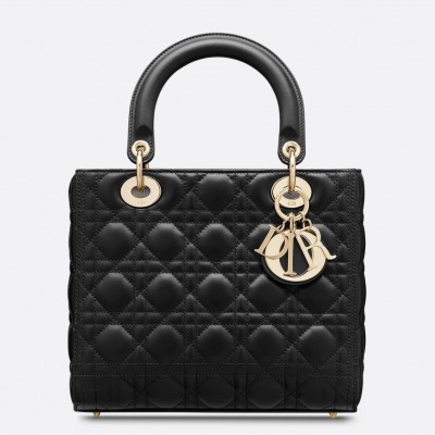 Dior Medium Lady Dior Bag In Black Cannage Lambskin LDBS240503