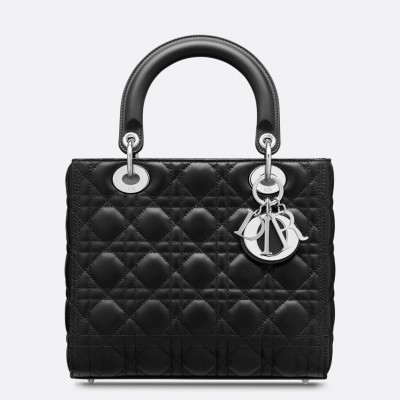 Dior Medium Lady Dior Bag In Noir Cannage Lambskin LDBS240518