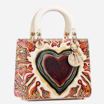 Dior Medium Lady Dior Bag Printed With Heart LDBS240534