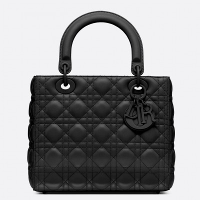 Dior Medium Lady Dior Ultra-Matte So Black Bag LDBS240538