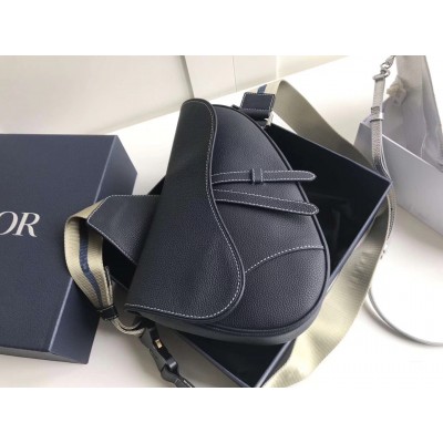 Dior Men's Saddle Belt Bag In Navy Grained Calfskin LDBS240601