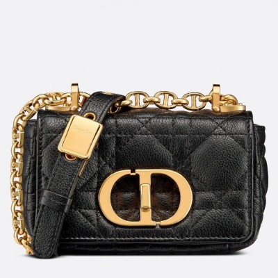 Dior Micro Caro Bag In Black Cannage Calfskin LDBS240609