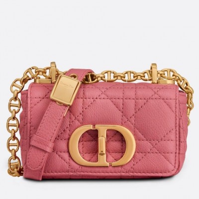 Dior Micro Caro Bag In Pink Cannage Calfskin LDBS240611