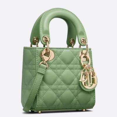 Dior Micro Lady Dior Bag In Mint Cannage Lambskin LDBS240615