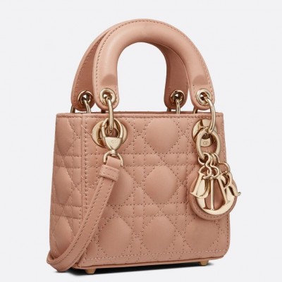 Dior Micro Lady Dior Bag In Poudre Cannage Lambskin LDBS240616