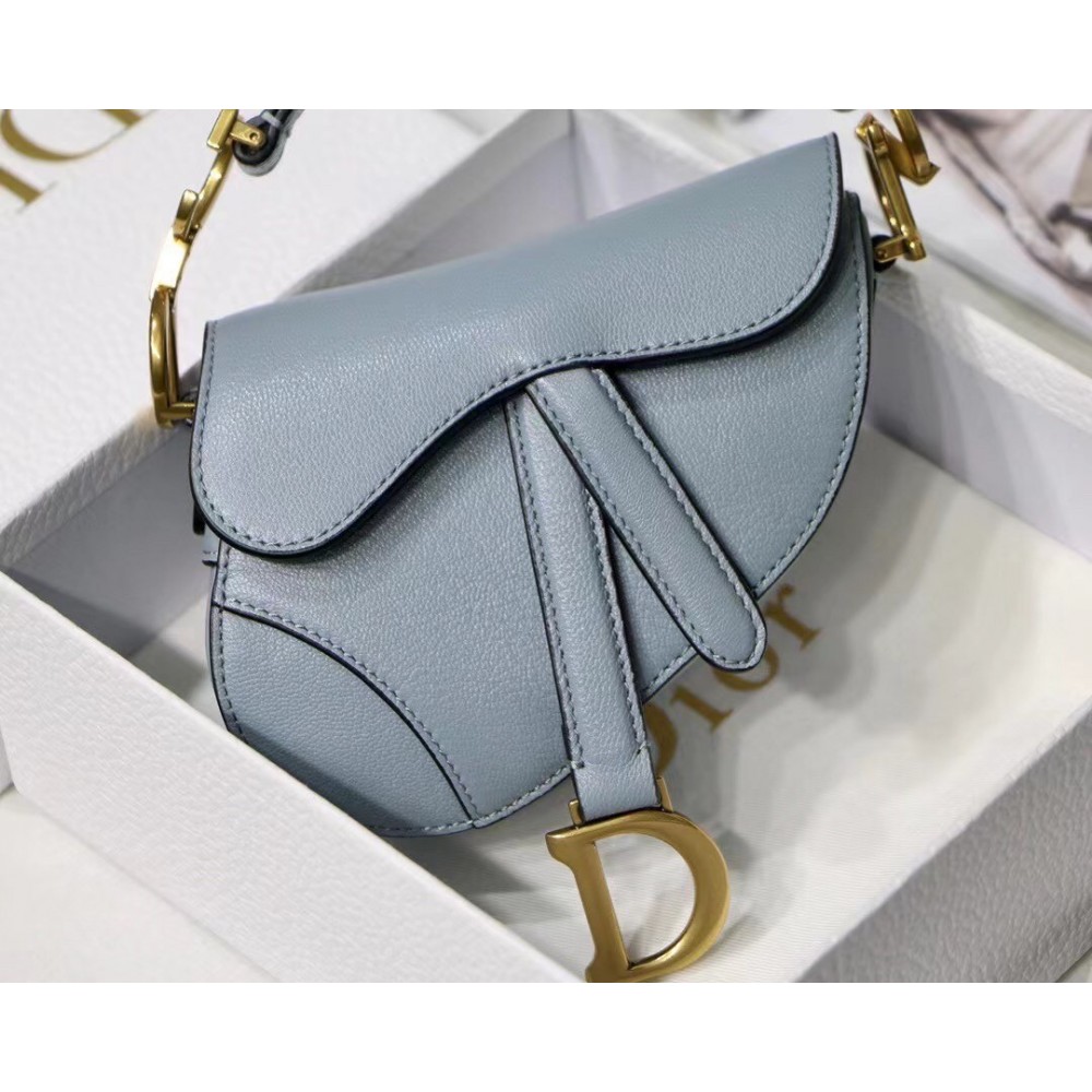 Dior Micro Saddle Bag In Cloud Blue Goatskin LDBS240619