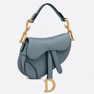 Dior Micro Saddle Bag In Cloud Blue Goatskin LDBS240619