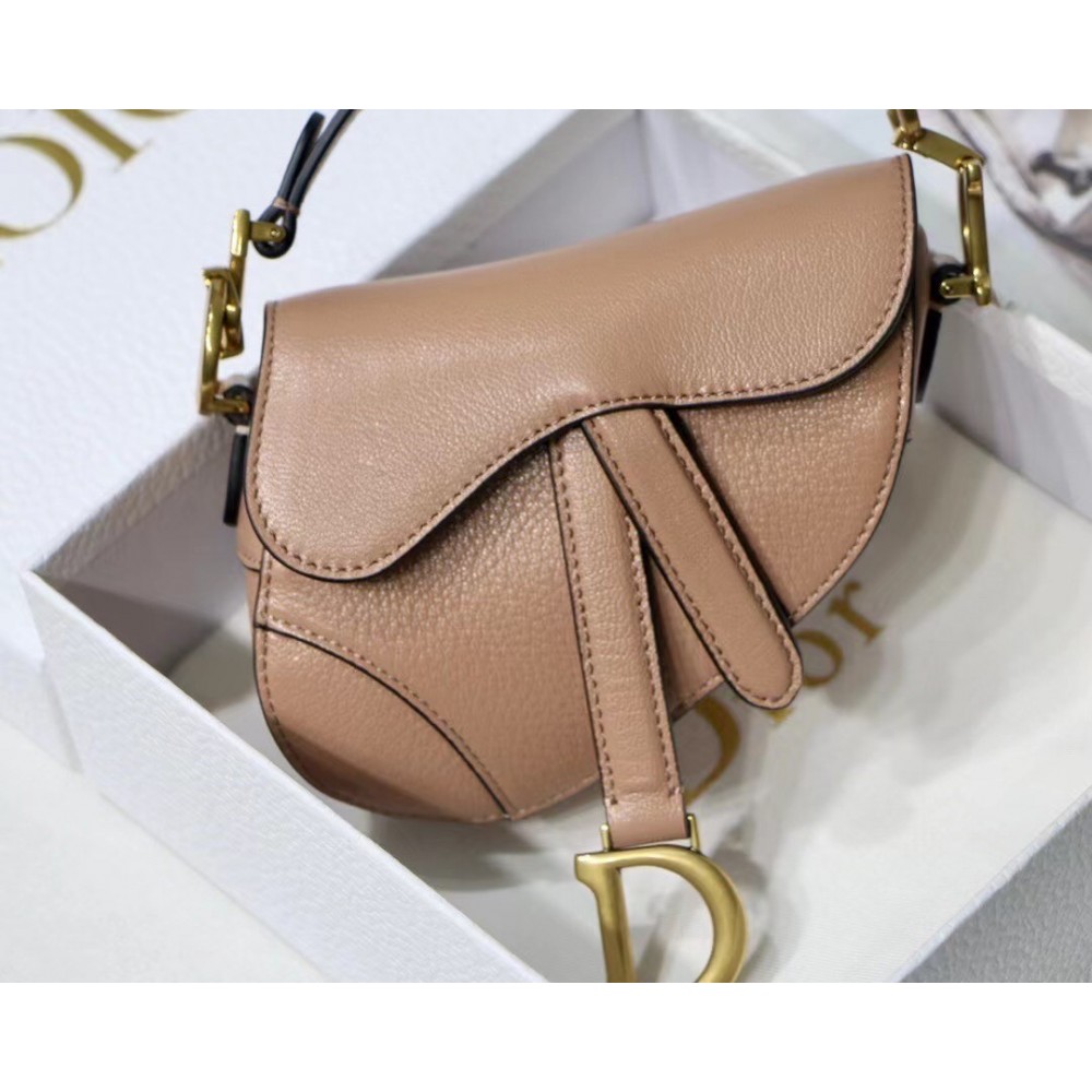 Dior Micro Saddle Bag In Poudre Goatskin LDBS240621