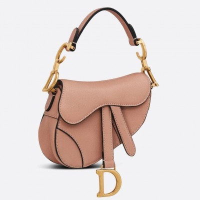 Dior Micro Saddle Bag In Poudre Goatskin LDBS240621