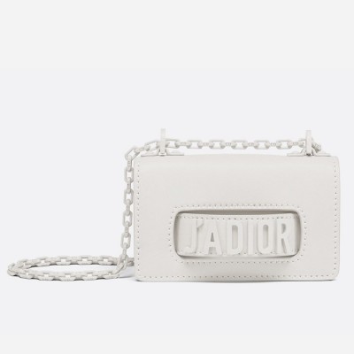 Dior Mini J'Adior Bag In White Ultra Matte Calfskin LDBS240646