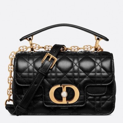 Dior Mini Jolie Top Handle Bag in Black Cannage Calfskin LDBS240647