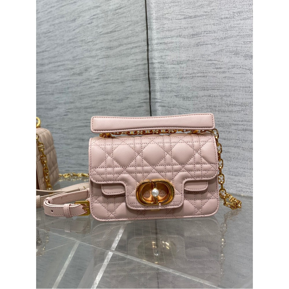 Dior Mini Jolie Top Handle Bag in Pink Cannage Calfskin LDBS240648