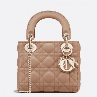 Dior Mini Lady Dior Bag In Blush Cannage Lambskin LDBS240655