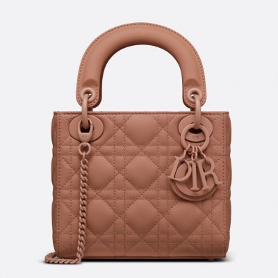 Dior Mini Lady Dior Bag In Blush Ultramatte Calfskin LDBS240656