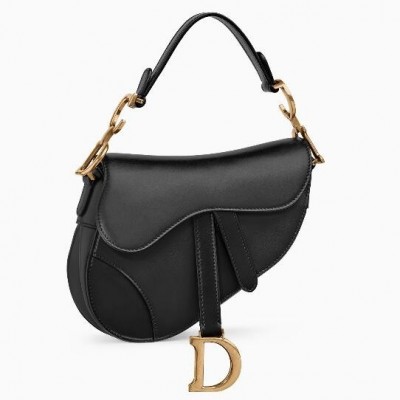 Dior Mini Saddle Bag In Black Calfskin LDBS240692