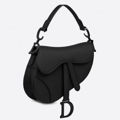 Dior Mini Saddle Bag In Black Ultra Matte Leather LDBS240694