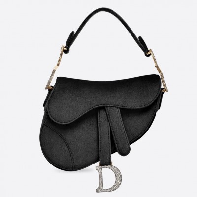 Dior Mini Saddle Bag In Black Velvet LDBS240695