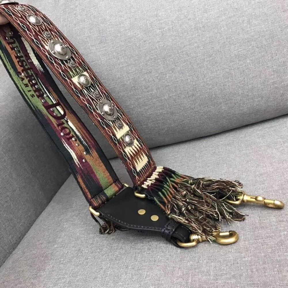 Dior Multi-coloured Canvas Fringed Shoulder Strap LDBS240715