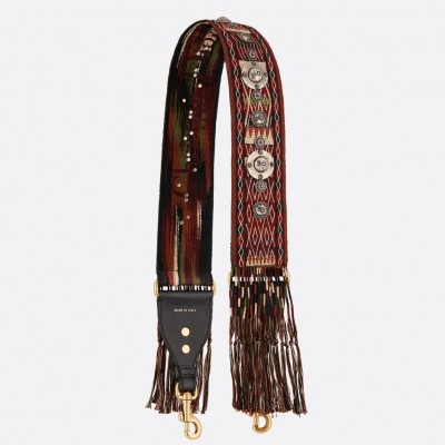 Dior Multi-coloured Canvas Fringed Shoulder Strap LDBS240715