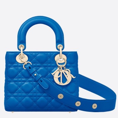 Dior My Lady Dior Bag In Blue Lambskin LDBS240717