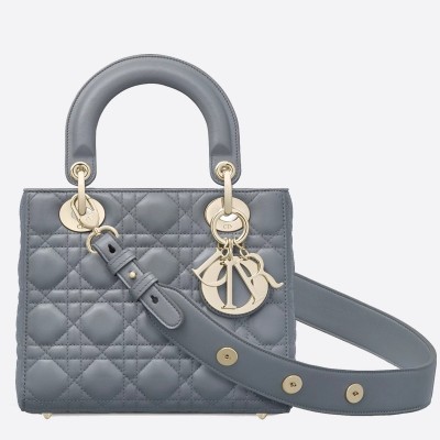 Dior My Lady Dior Bag In Grey Lambskin LDBS240719